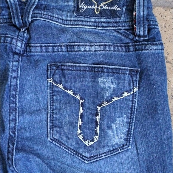 Vigoss THE DUBLIN SKINNY Jeans Size 9/10 Dark Blue OMBRE Fade - Picture 2 of 12